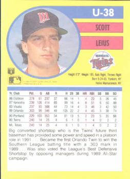 Scott Leius  baseball card collectible - Main Image 2