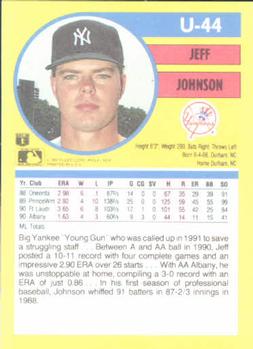 Jeff Johnson  baseball card collectible - Main Image 2