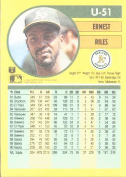Ernest Riles  baseball card collectible - Main Image 2