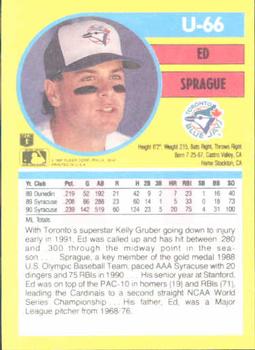 Ed Sprague  baseball card collectible - Main Image 2