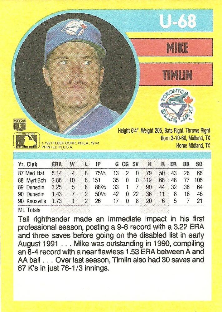 Mike Timlin  baseball card collectible - Main Image 2