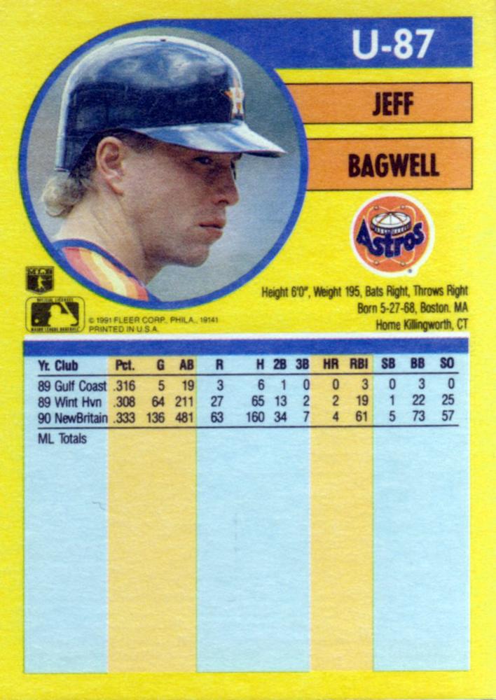Jeff Bagwell  baseball card collectible - Main Image 2