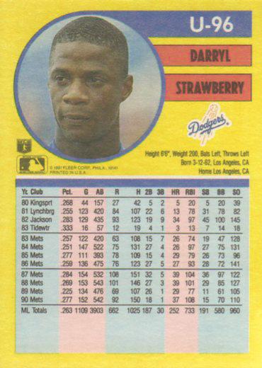 Darryl Strawberry  baseball card collectible - Main Image 2