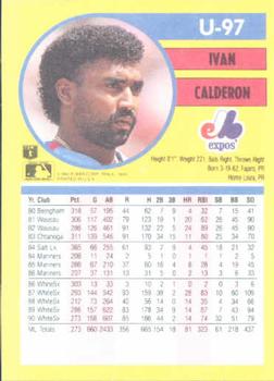 Ivan Calderon  baseball card collectible - Main Image 2