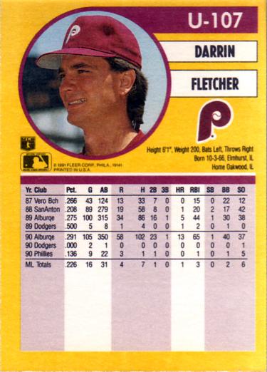 Darrin Fletcher  baseball card collectible - Main Image 2