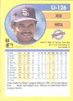 Jose Mota  baseball card collectible - Main Image 2
