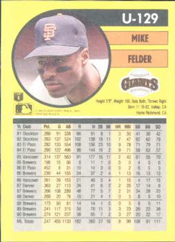 Mike Felder  baseball card collectible - Main Image 2