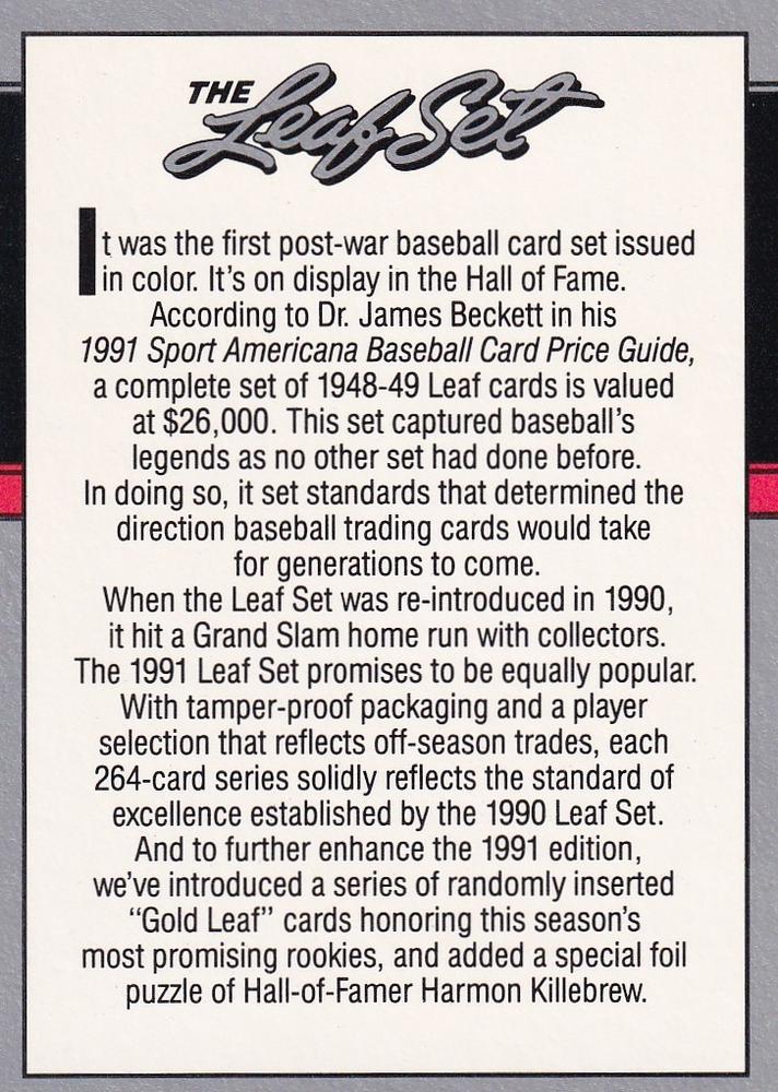 The Leaf Card  baseball card collectible - Main Image 2