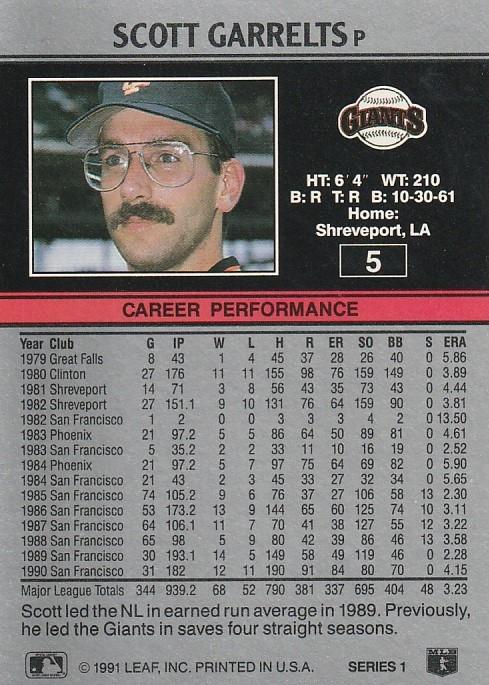 Scott Garrelts  baseball card collectible - Main Image 2