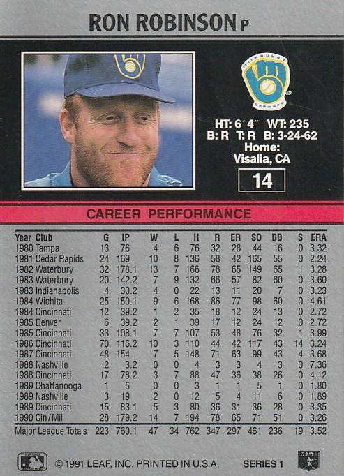 Ron Robinson  baseball card collectible - Main Image 2