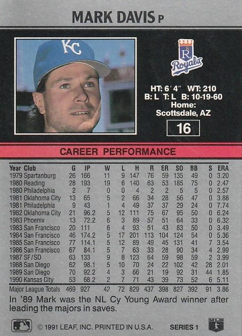 Mark Davis  baseball card collectible - Main Image 2