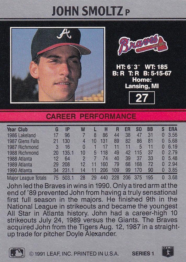 John Smoltz  baseball card collectible - Main Image 2