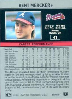 Kent Mercker  baseball card collectible - Main Image 2