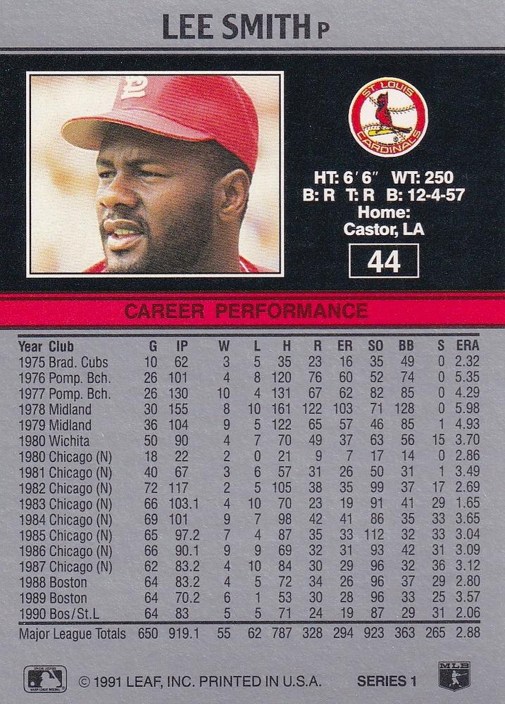 Lee Smith  baseball card collectible - Main Image 2