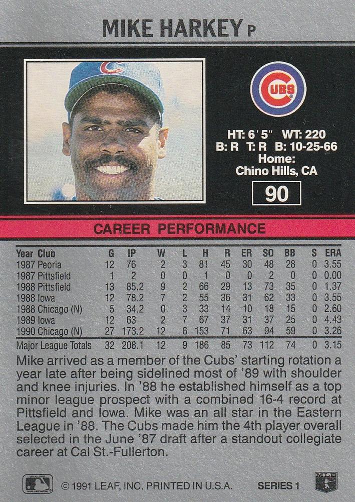 Mike Harkey  baseball card collectible - Main Image 2