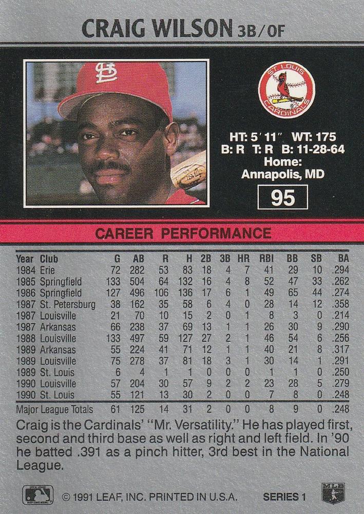 Craig Wilson  baseball card collectible - Main Image 2