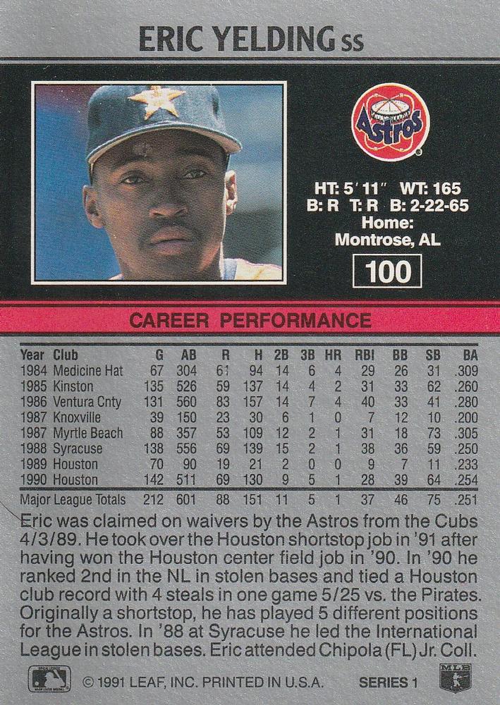 Eric Yelding  baseball card collectible - Main Image 2