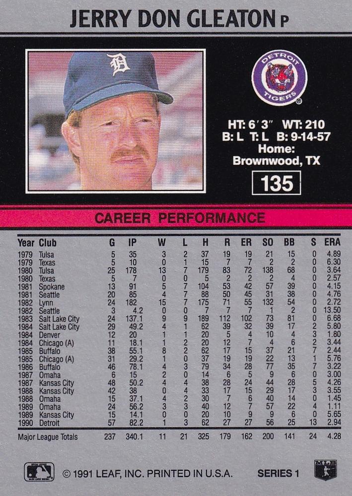 Jerry Don Gleaton  baseball card collectible - Main Image 2