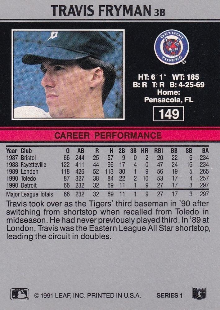 Travis Fryman  baseball card collectible - Main Image 2