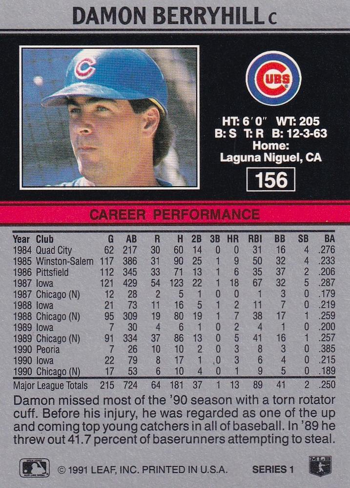 Damon Berryhill  baseball card collectible - Main Image 2