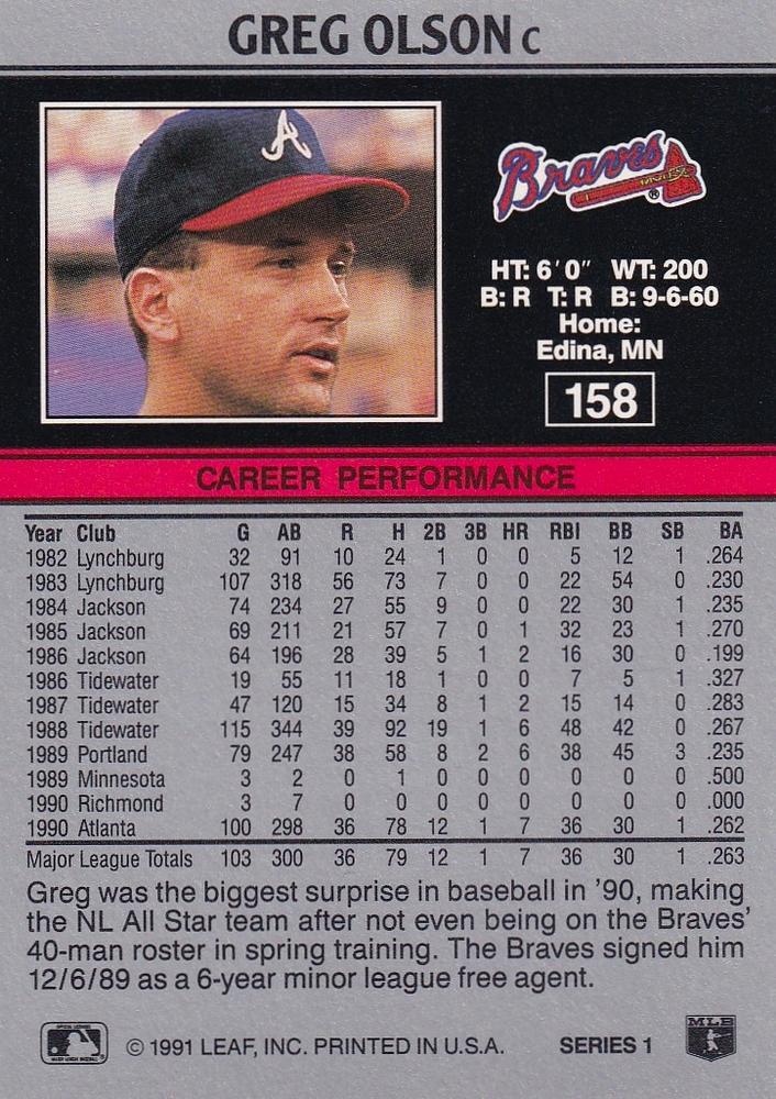 Greg Olson  baseball card collectible - Main Image 2