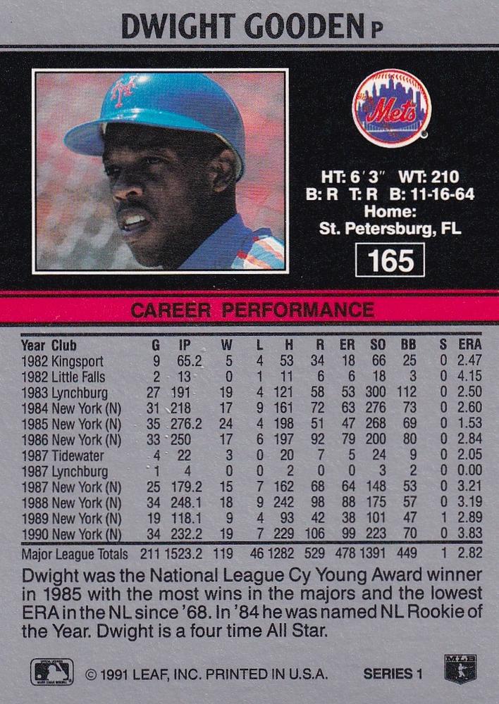 Dwight Gooden  baseball card collectible - Main Image 2