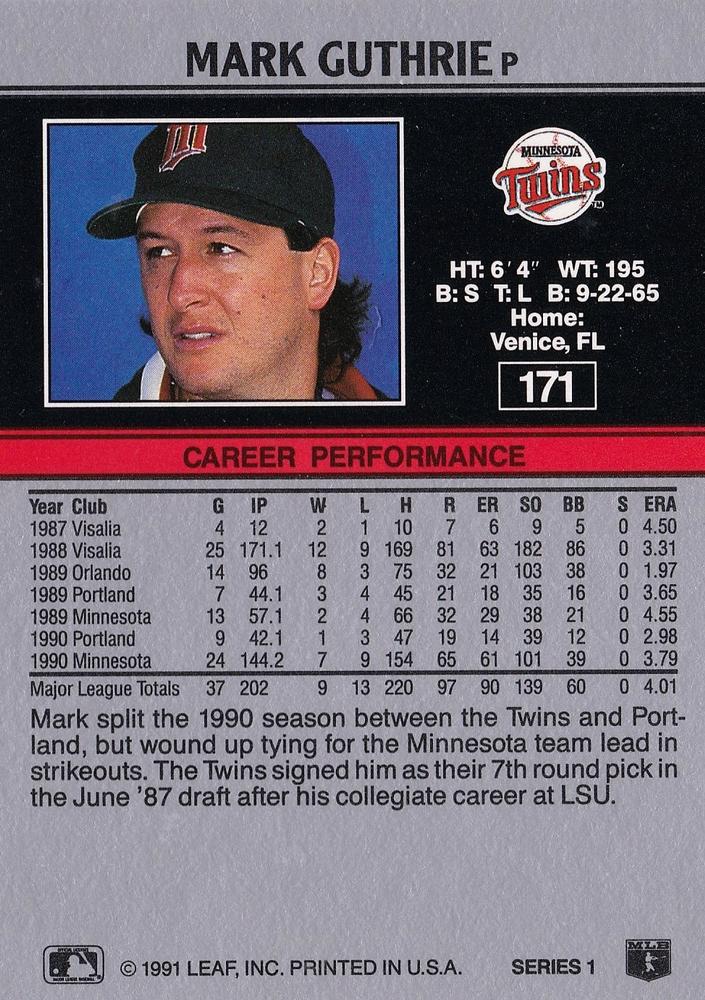 Mark Guthrie  baseball card collectible - Main Image 2