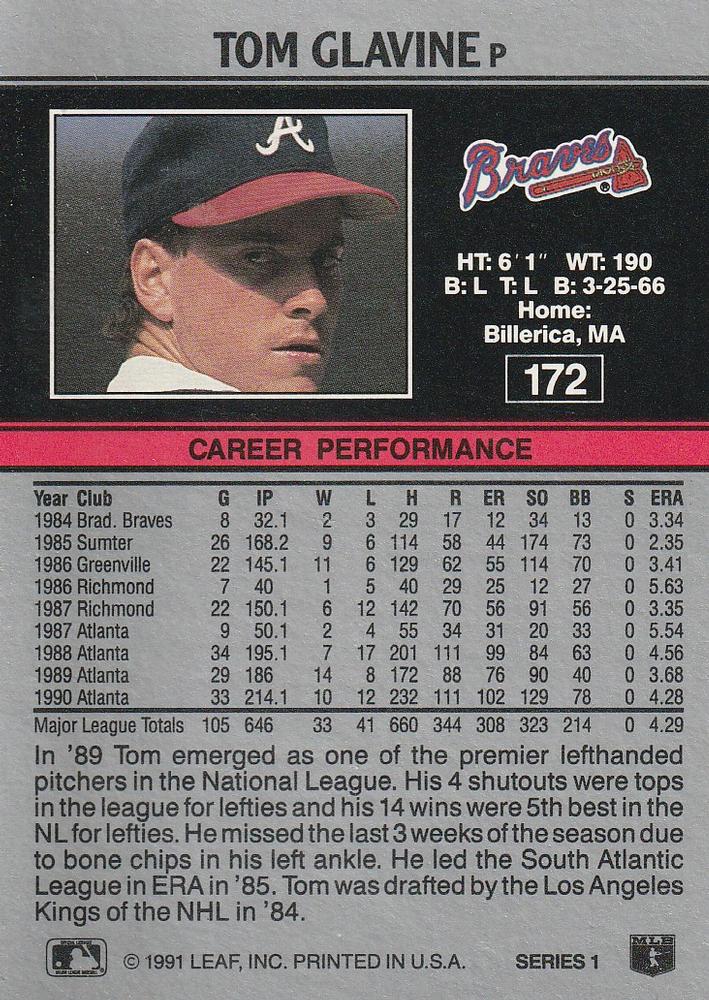 Tom Glavine  baseball card collectible - Main Image 2