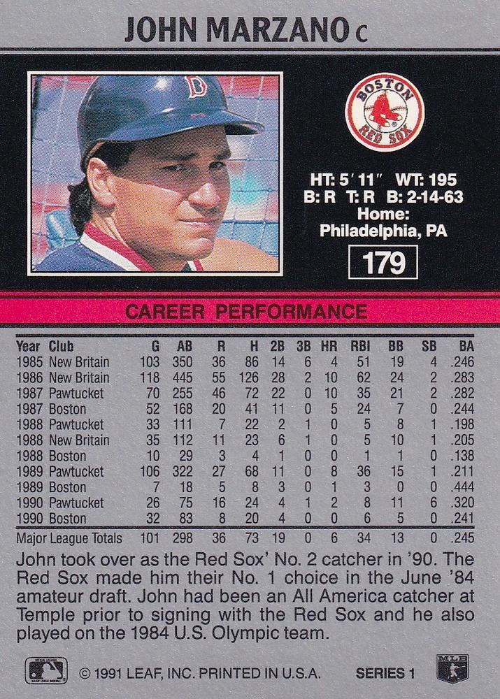John Marzano  baseball card collectible - Main Image 2