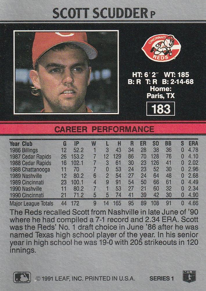 Scott Scudder  baseball card collectible - Main Image 2