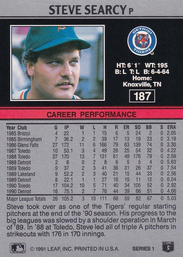 Steve Searcy  baseball card collectible - Main Image 2