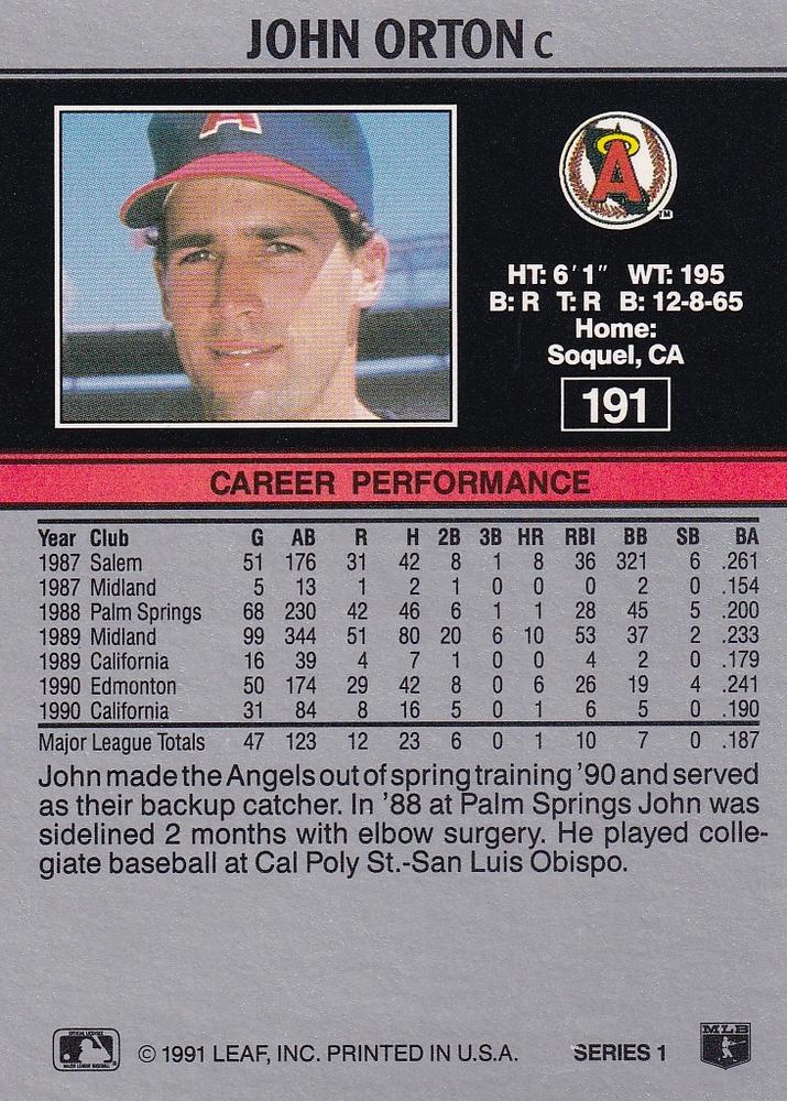 John Orton  baseball card collectible - Main Image 2