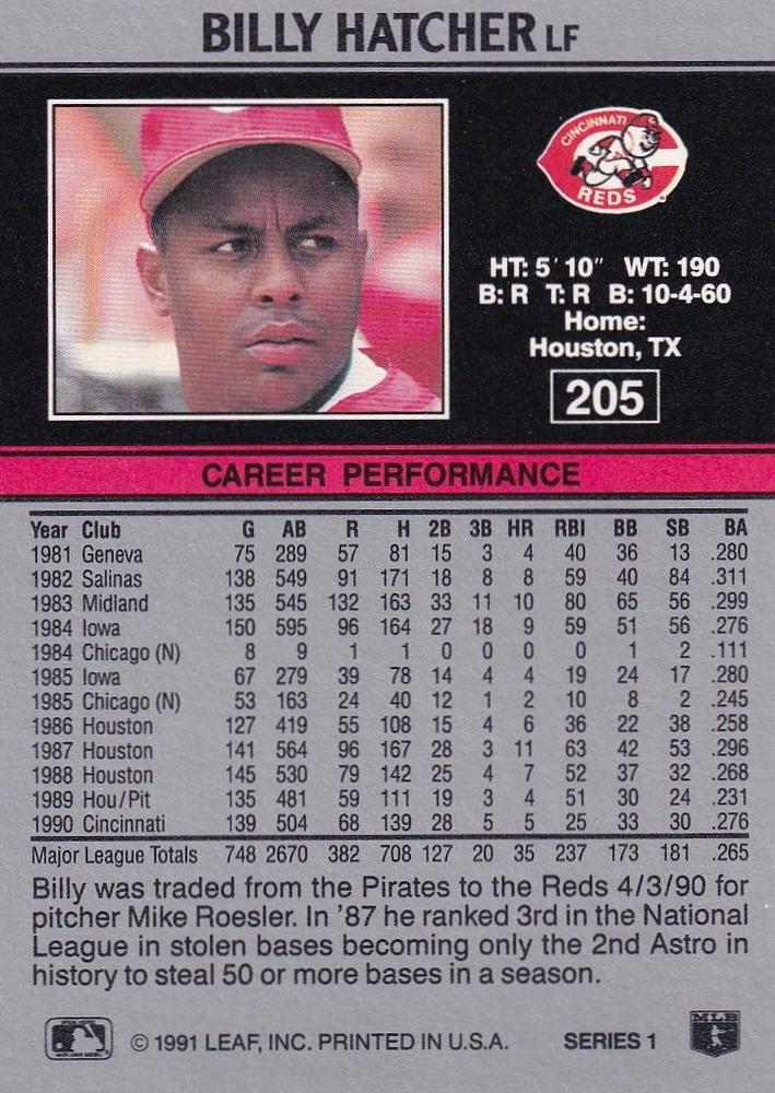 Billy Hatcher  baseball card collectible - Main Image 2