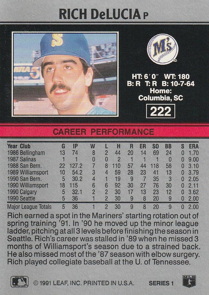 Rich DeLucia  baseball card collectible - Main Image 2