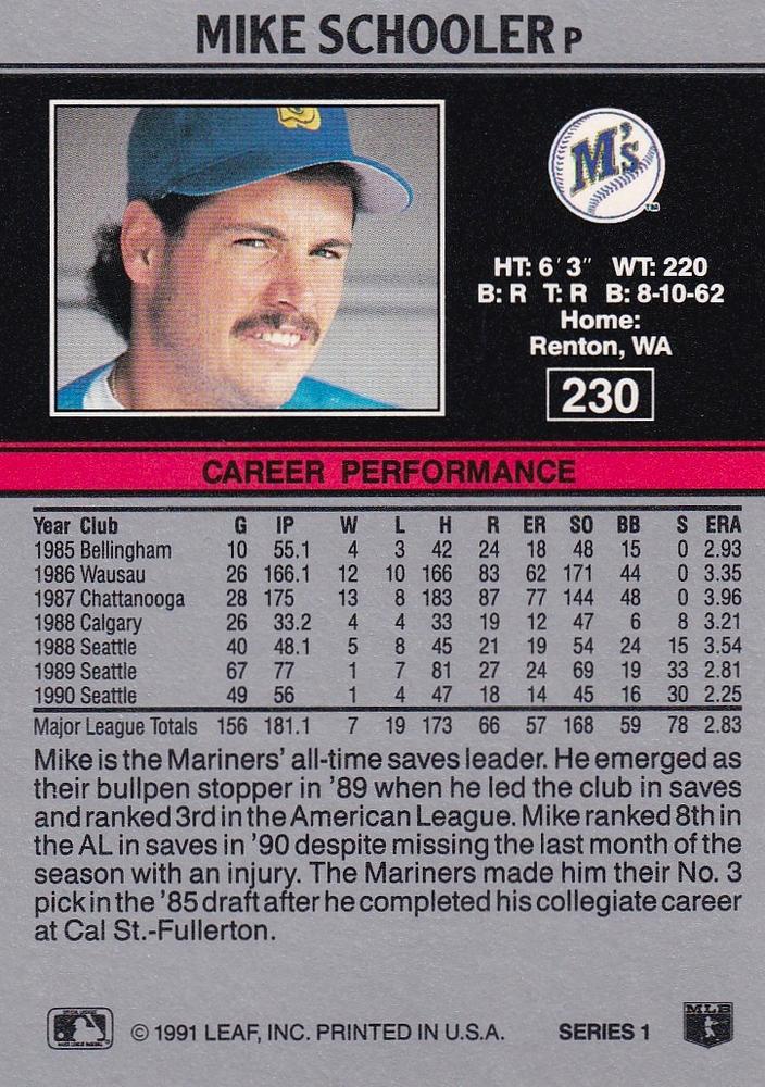 Mike Schooler  baseball card collectible - Main Image 2