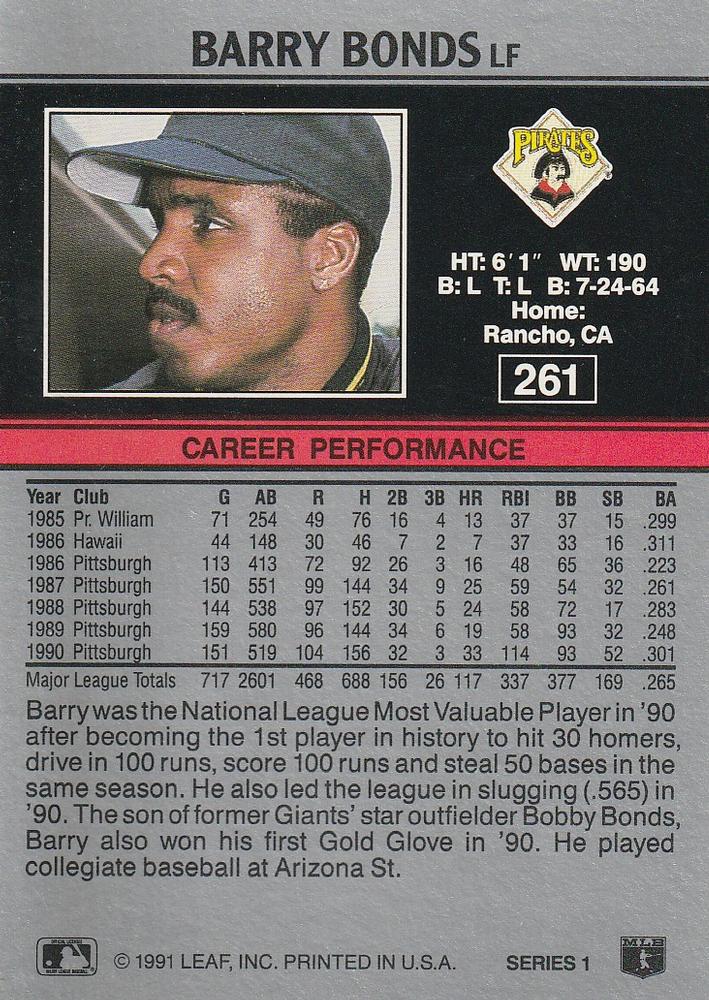Barry Bonds  baseball card collectible - Main Image 2