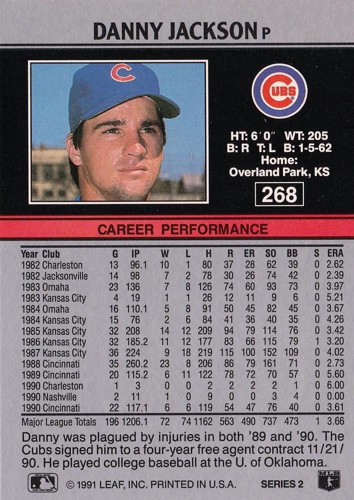 Danny Jackson  baseball card collectible - Main Image 2