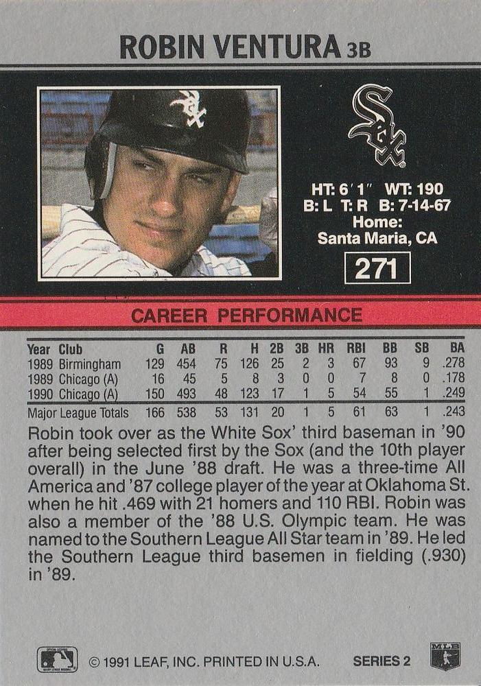 Robin Ventura  baseball card collectible - Main Image 2