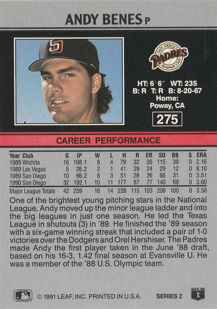 Andy Benes  baseball card collectible - Main Image 2