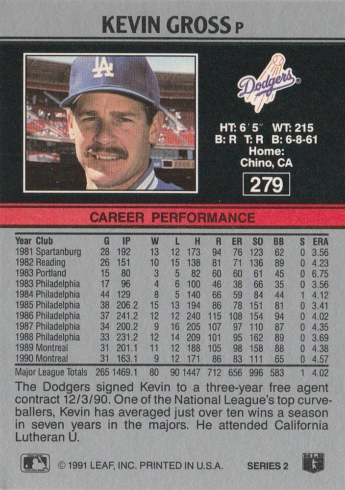 Kevin Gross  baseball card collectible - Main Image 2