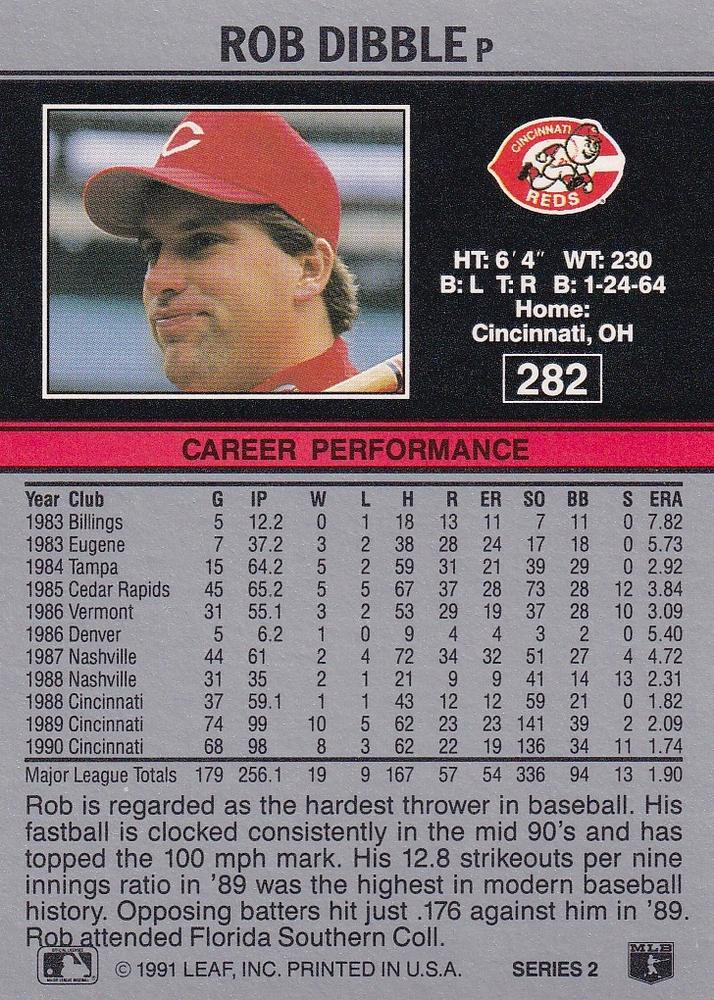 Rob Dibble  baseball card collectible - Main Image 2