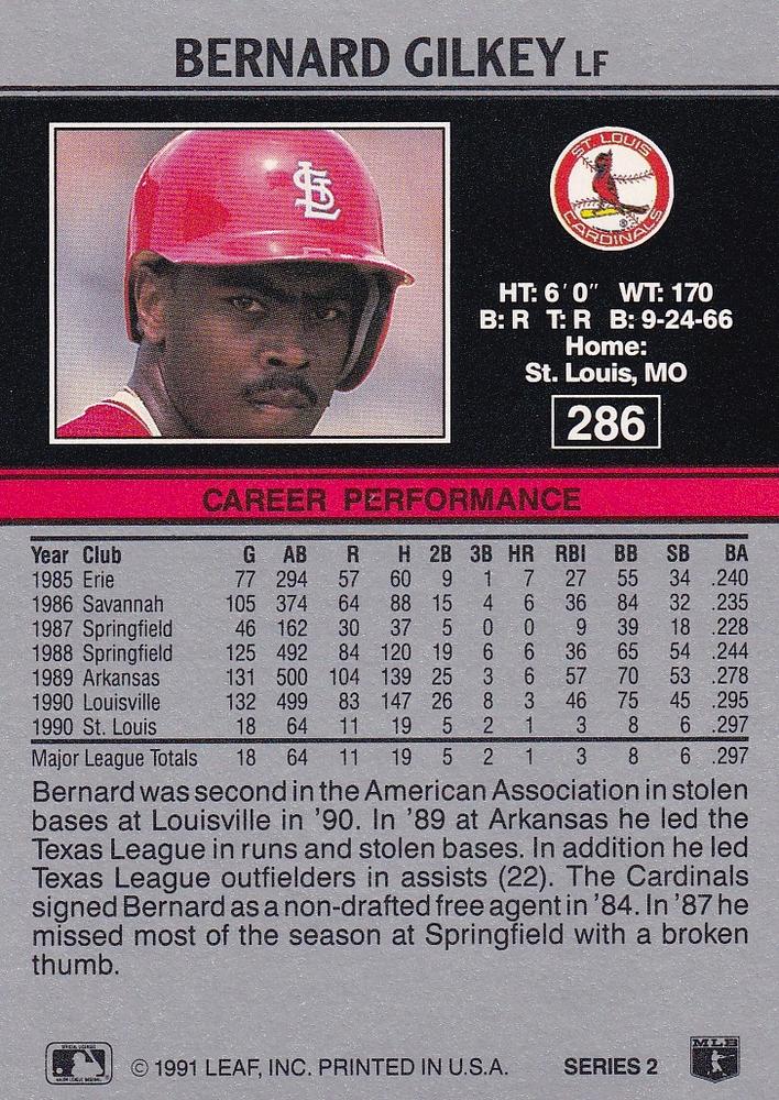 Bernard Gilkey  baseball card collectible - Main Image 2