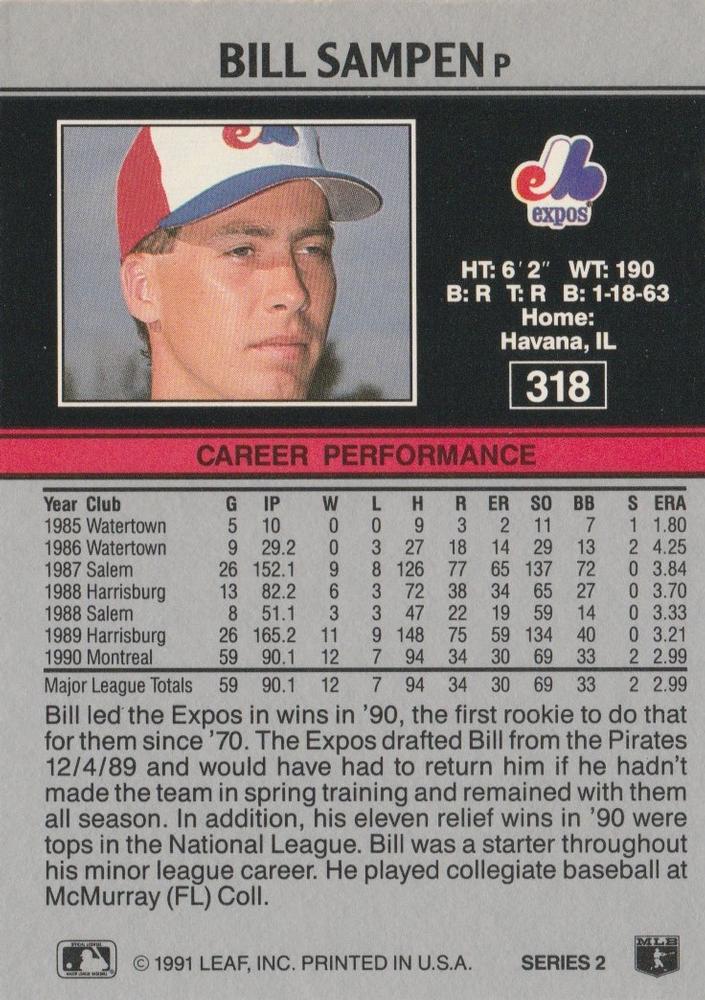 Bill Sampen  baseball card collectible - Main Image 2