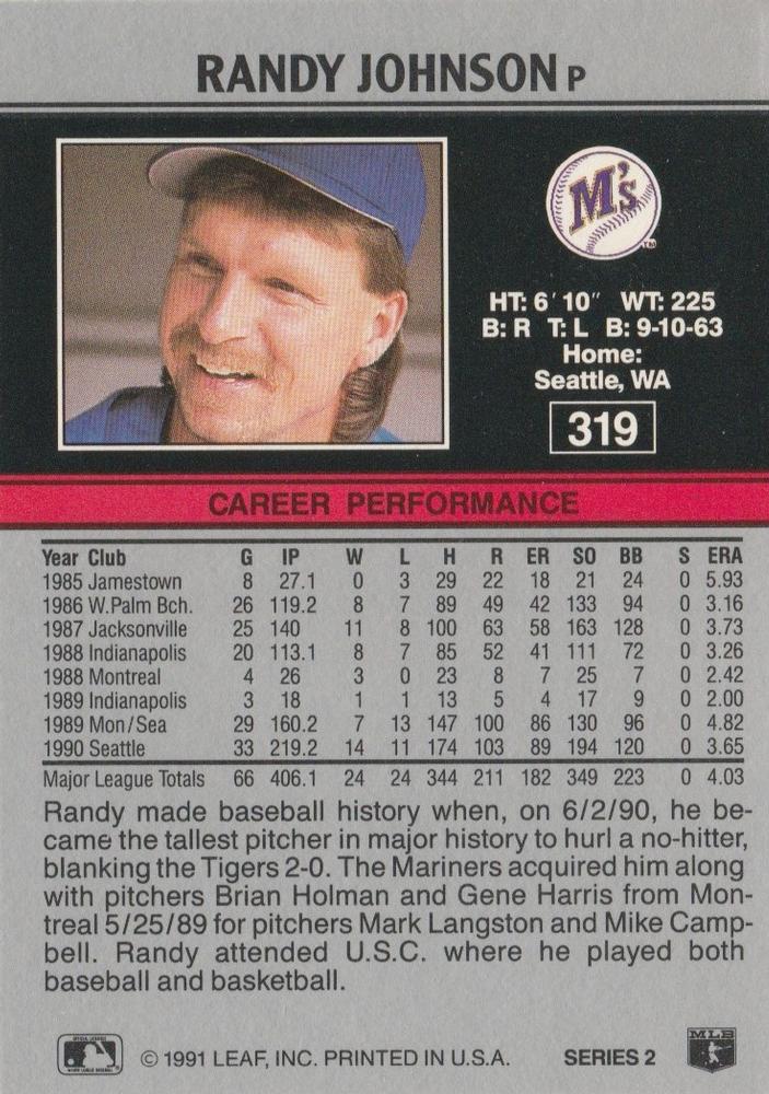 Randy Johnson  baseball card collectible - Main Image 2