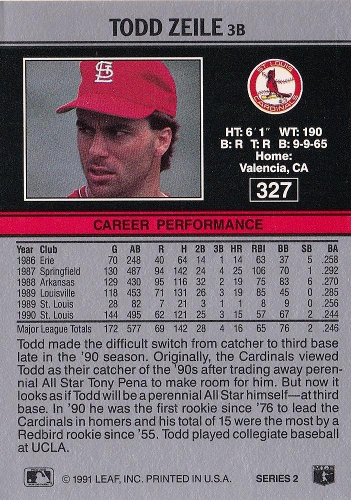 Todd Zeile  baseball card collectible - Main Image 2