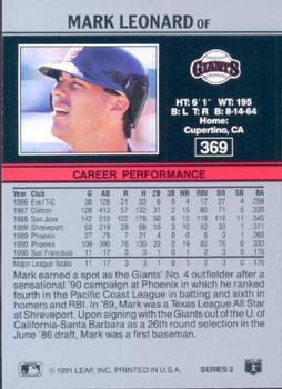 Mark Leonard  baseball card collectible - Main Image 2