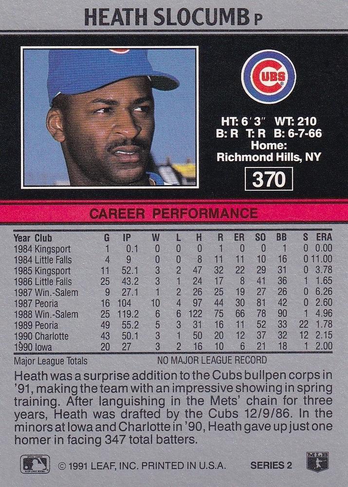 Heath Slocumb  baseball card collectible - Main Image 2