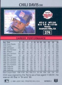 Chili Davis  baseball card collectible - Main Image 2
