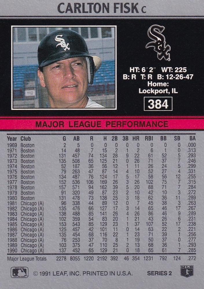 Carlton Fisk  baseball card collectible - Main Image 2