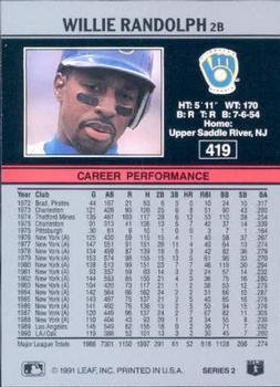 Willie Randolph  baseball card collectible - Main Image 2